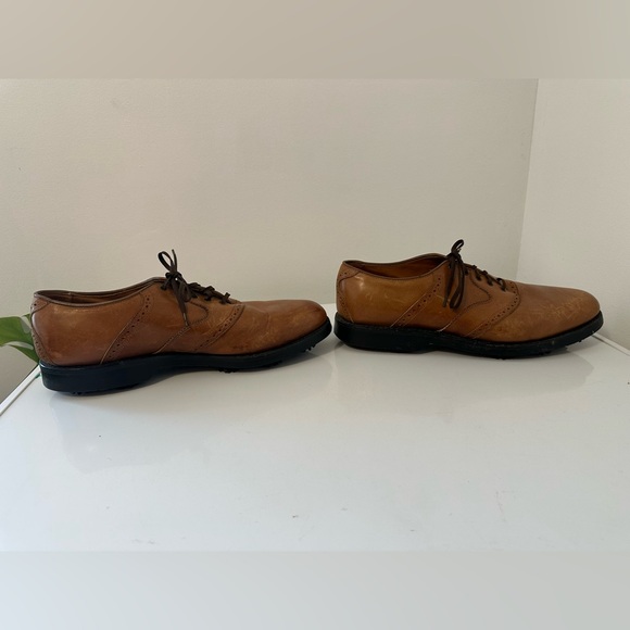 Allen Edmonds Comfort Orthotic Walnut Oxfords, Size 11.5 Golf Shoes Leather Tan - Picture 3 of 9